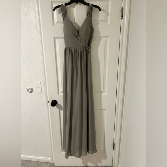 Revelry Bridesmaid Dress- Emma in Silver Sage - Picture 3 of 4